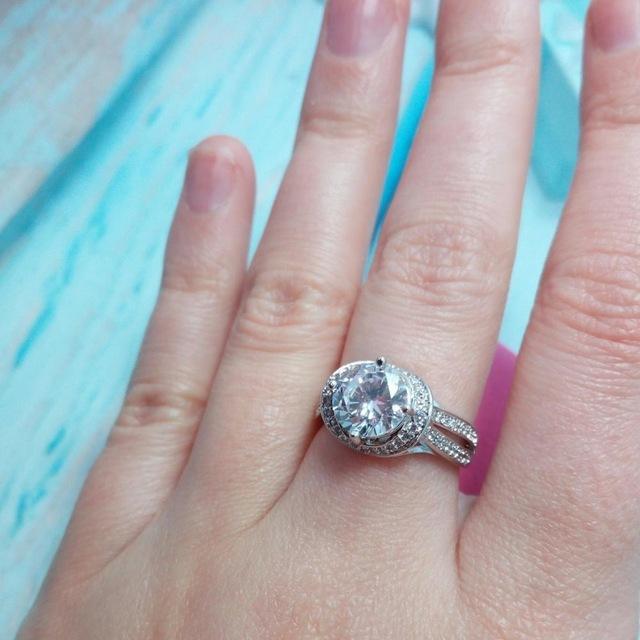Herkunft Natürlicher 2 Karat Diamant-Edelstein, luxuriöser 14-Karat-Weißschmuck, Goldschmuck-Ring für Frauen, Verlobung, Anillos De Rings Anel 6 weiß