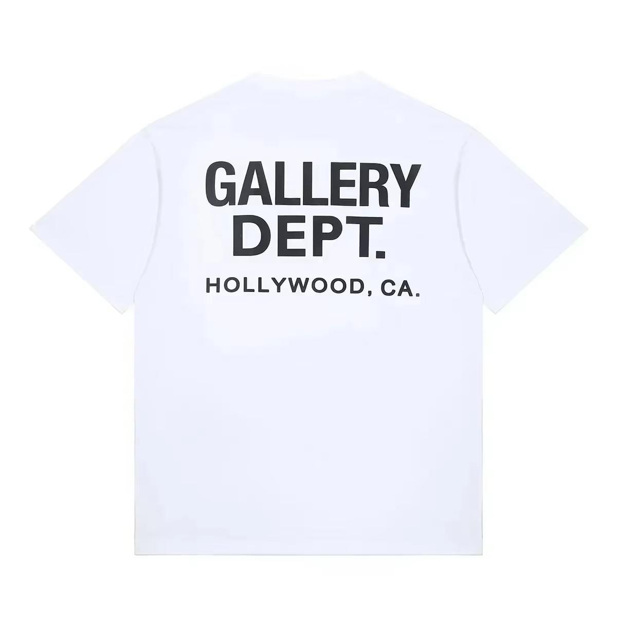Vintage High Street T-Shirt Gallery Dept Bedrucktes Shirt Modisches T-Shirt mit Buchstabenprint Lässiges Rundhals-T-Shirt Damen-T-Shirt Sommer-Marken-Top XL bunt