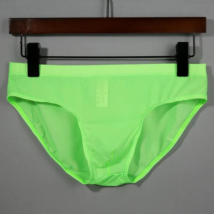 Herren Eis Seide Höschen Nahtlose Unterwäsche Ultradünne Atmungsaktive Boxershorts Männliche Unterhosen 6XL grün