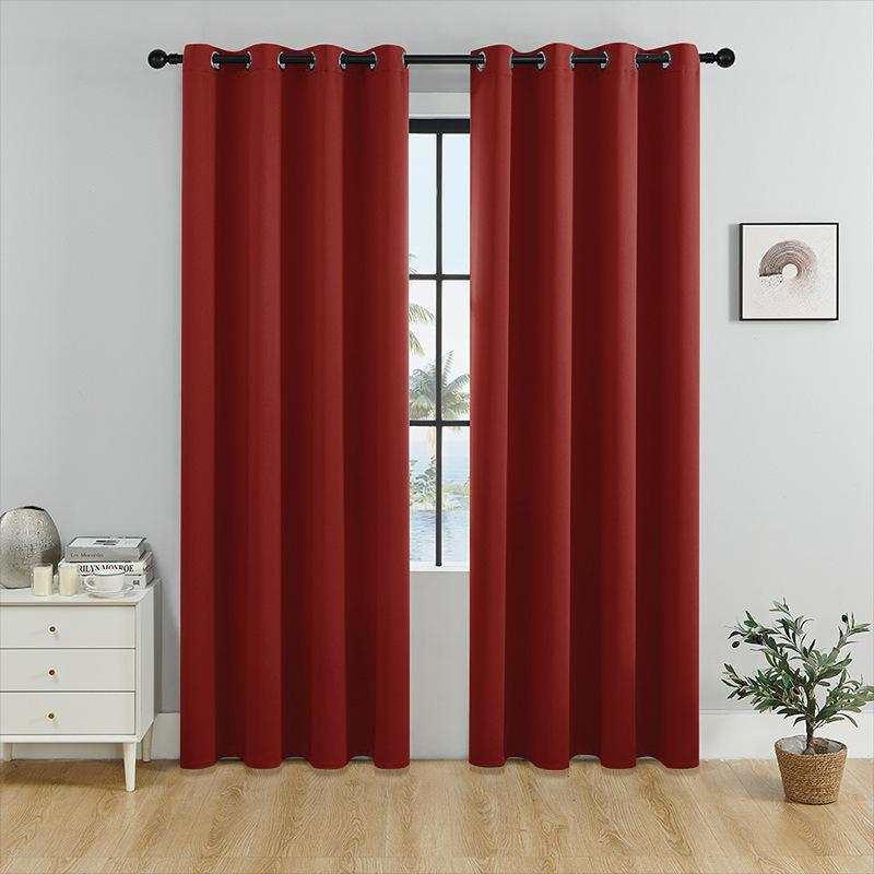 Moderne minimalistische Vorhänge Vollverdunkelung Sonnenschutz Vorhänge Energieeffiziente Fensterdekorationen für Schlafzimmer Wohnzimmer Heimdekor 140cm*262cm rot