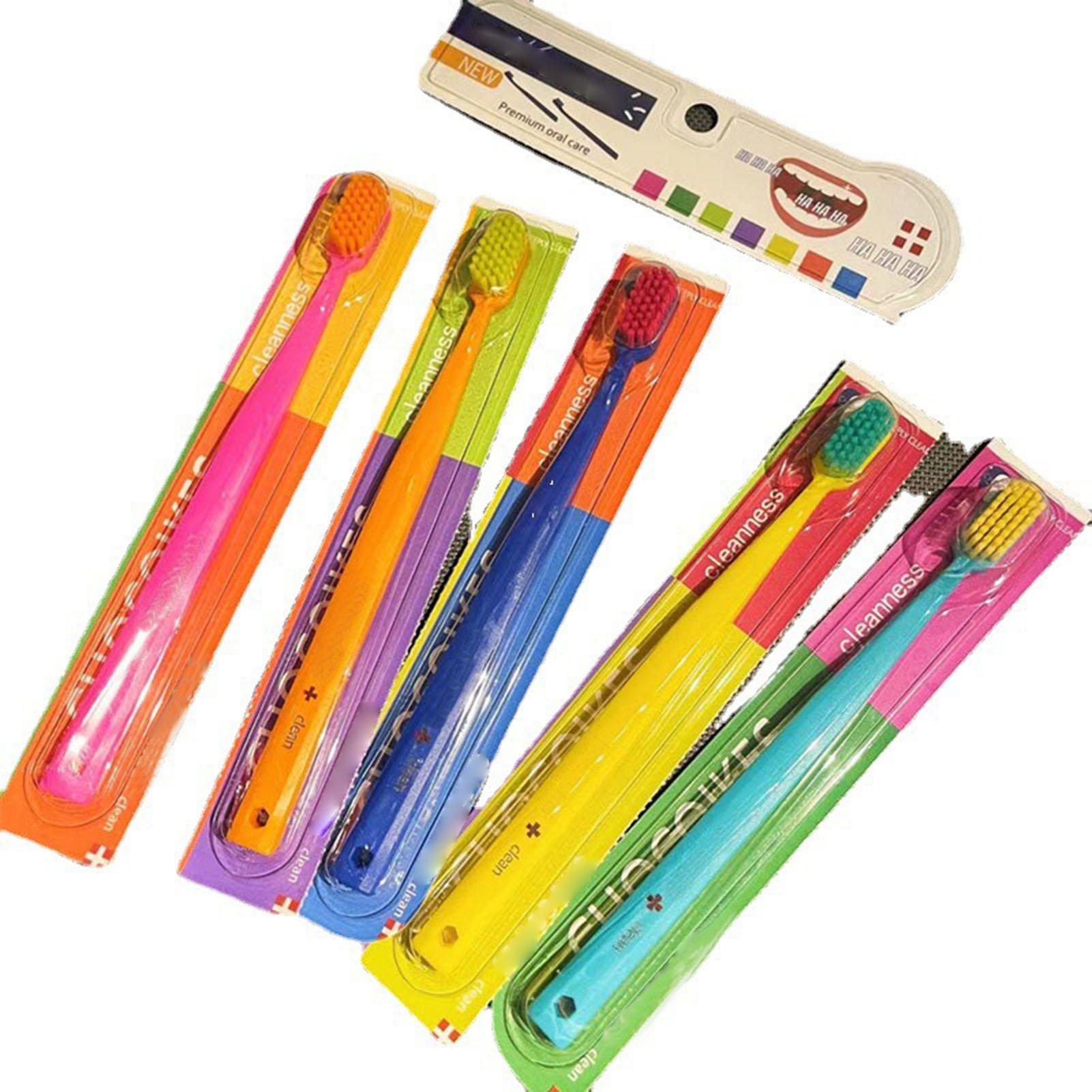 10PCS Zahnbürste Bunte Kunststoff Extra Saubere Weiche Pflege Zahnbürste für Empfindliche Zähne