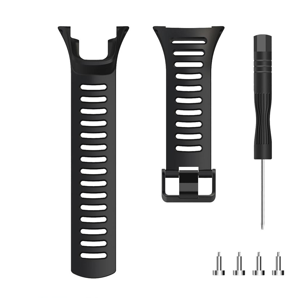 24mm Silikonarmband für Suunto Ambit Serie 1/2/3 Armband für SUUNTO AMBIT 1/2/2S/2R/3P/3S/3R Sportuhrenarmband schwarz