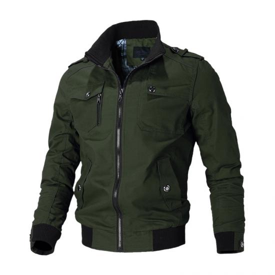Herrenjacke Lässige Mode Außenjacke Herrenjacke Herren Frühling Herbst 2024 Neu Aufstehen Schlanke Militärische Bomberjacke Herren 4XL armee grüne