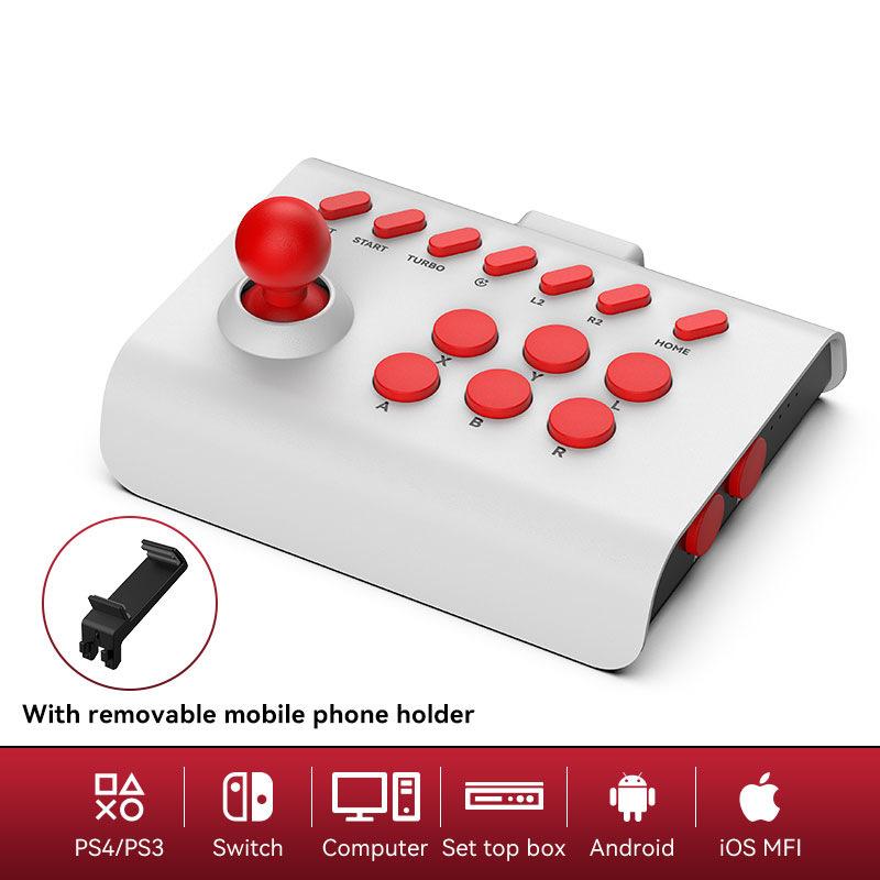 VAORLO Arcade Game Stick Joystick Controller für Nintendo Switch PS4 PS3 8bitdo Ultimate Pandora Box PC IOS Handy White Red