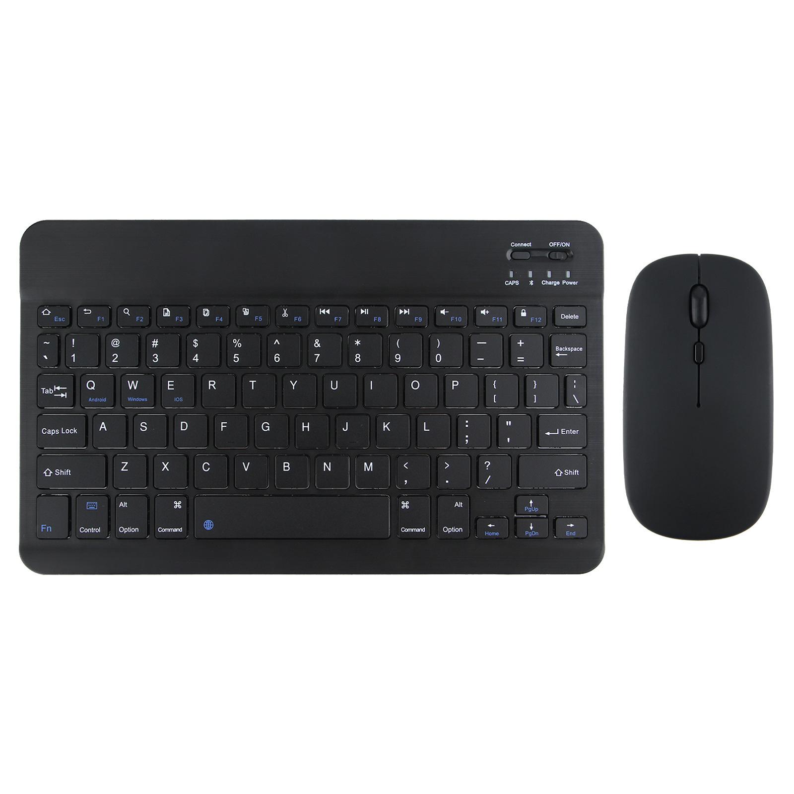 10 Zoll kabellose Tastatur und Maus, russische englische Tastatur für iPad Air Pro Tablet für Android IOS Windows English language schwarz