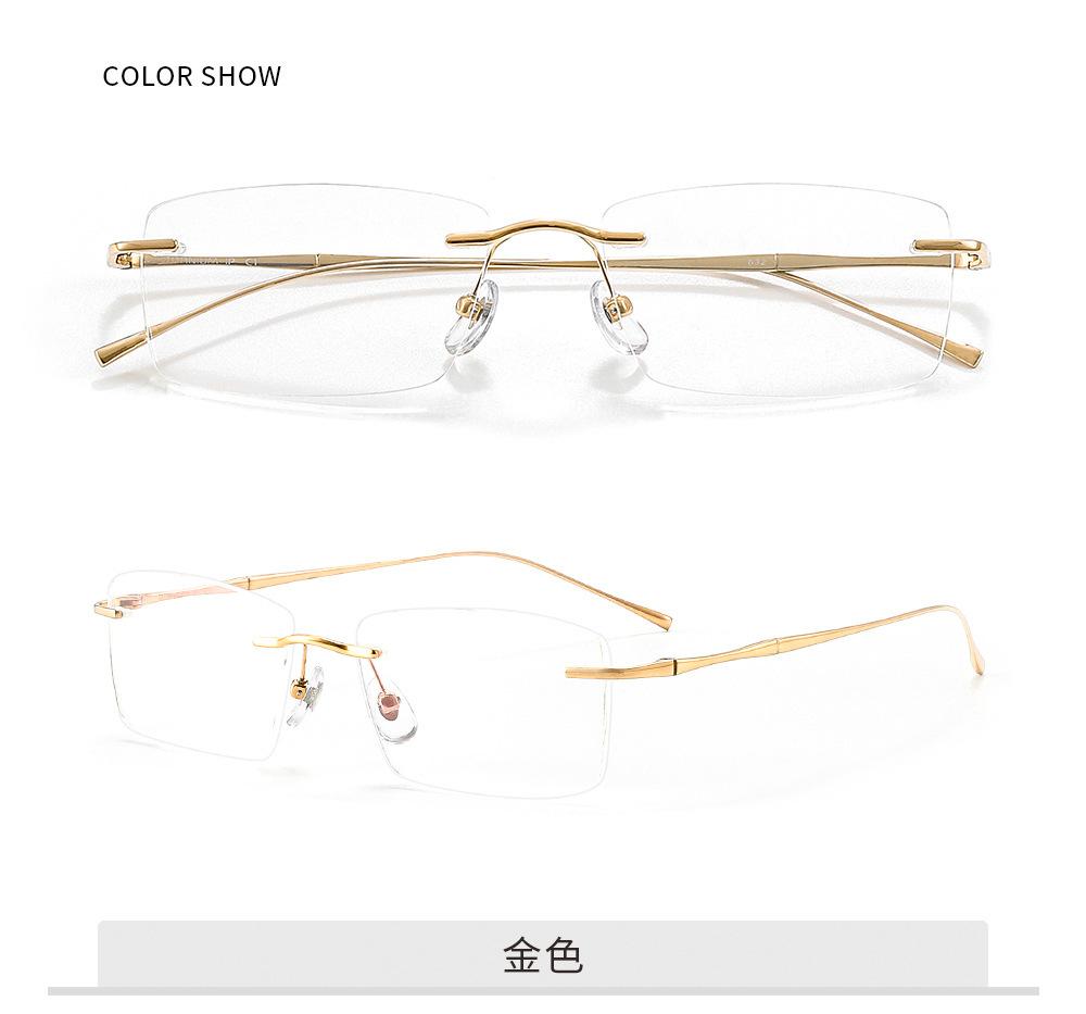 Modische Randlose Business-Brille Ultraleicht Reines Titan Luxus Optische Korrekturbrille Mann Frau Große Größe Brille gold