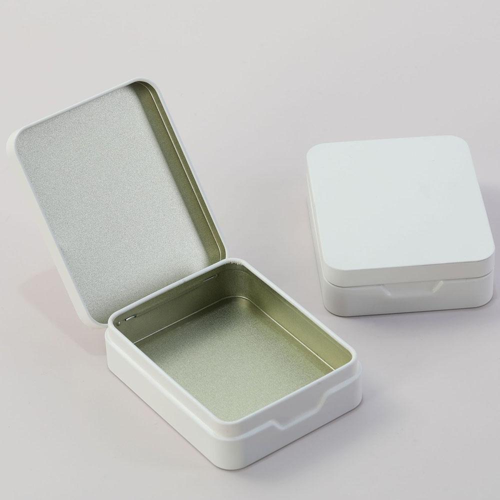Tragbare Mini Metall Aufbewahrungsbox Schmuck Schlüssel Münzen Teedose Hochzeit Süßigkeiten Aufbewahrungsdose Organizer Geschenk weiß