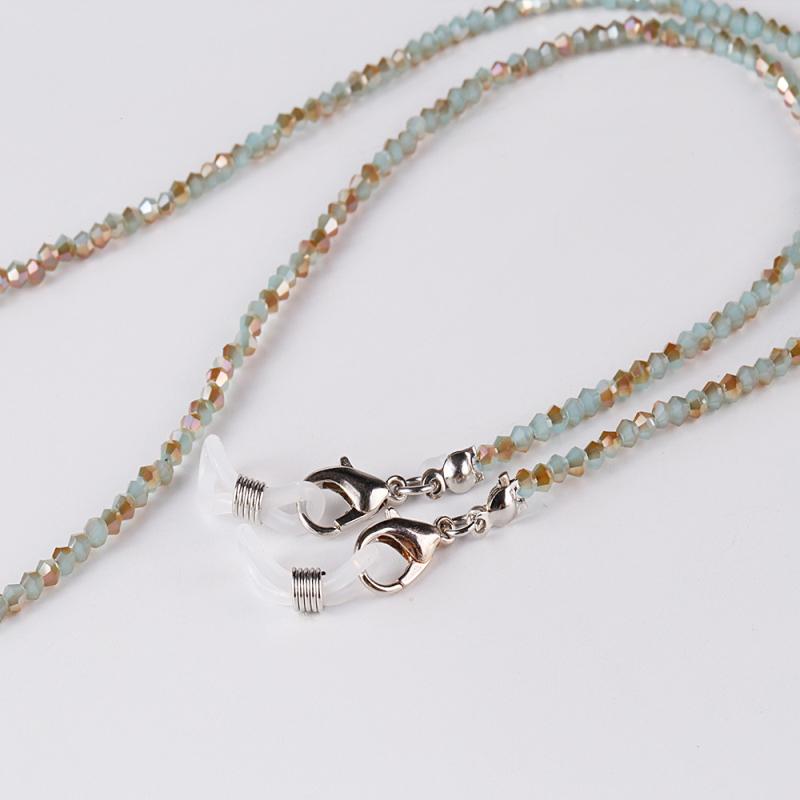 Mode Perlen Maske Gläser Dual-Use-Lanyard Kristall Gewebte Perlen Gläser Kette Maske Kette Halskette Schmuck Kopfhörer Kette gray