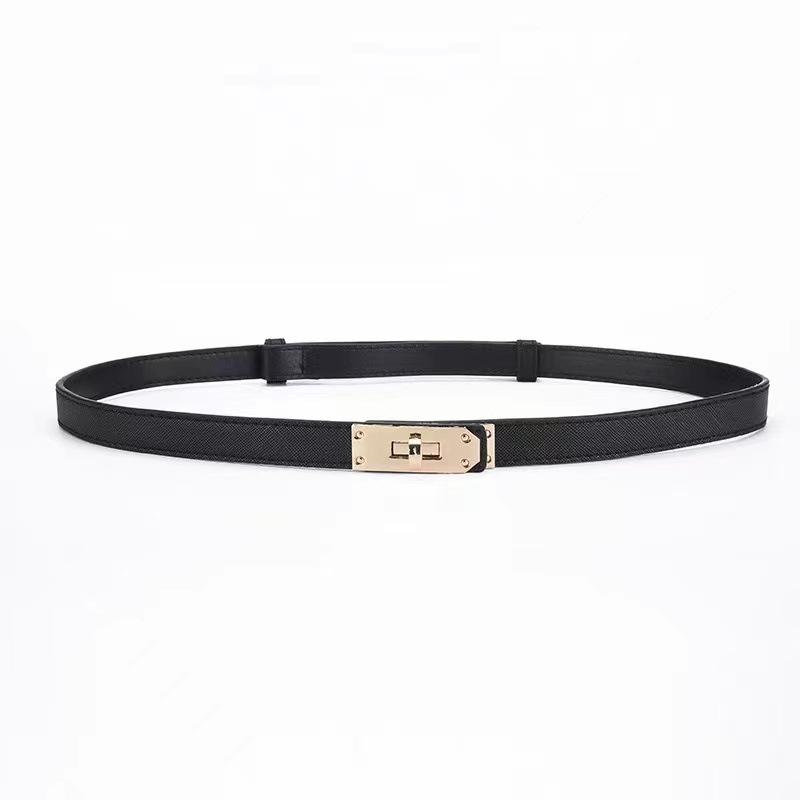 Neue Mode Retro Echtes Leder Einstellbare Gold Schnalle Gürtel Frauen Dünne Rindsleder Gürtel Weibliche Jeans Kleid Bund schwarz