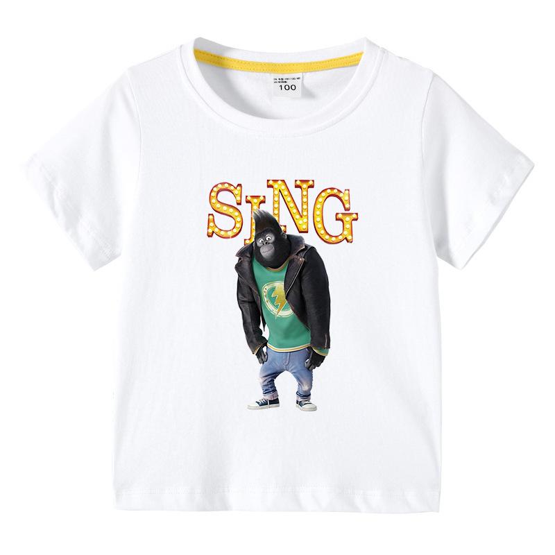 Kinderkleidung Kurzarm T-Shirt Neues Lied Film Muster Sommer Lässig Niedlich 160