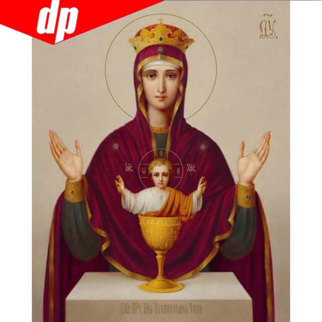 5D-Diamantgemälde zum Selbermachen, rund, Religion, Familie, Mosaik, Kreuzstich, Handarbeit, Diamant-Stickerei 20X30