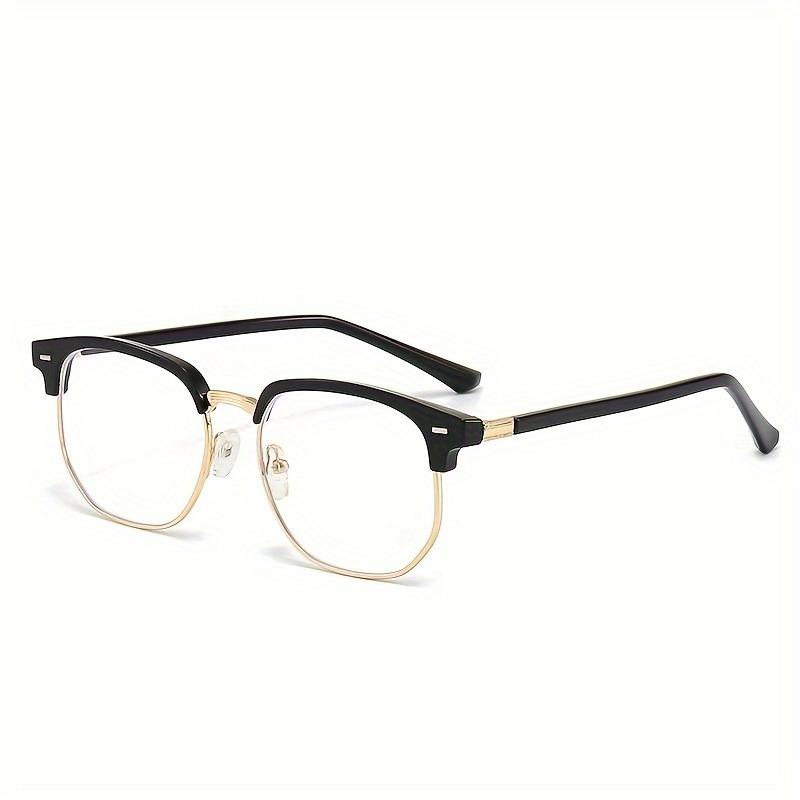 Design 1 Stück Herren Brille Lässiger Stil Halbrahmen PC Gläser Dekorative Brille Schwarz Ideale Geschenkwahl
