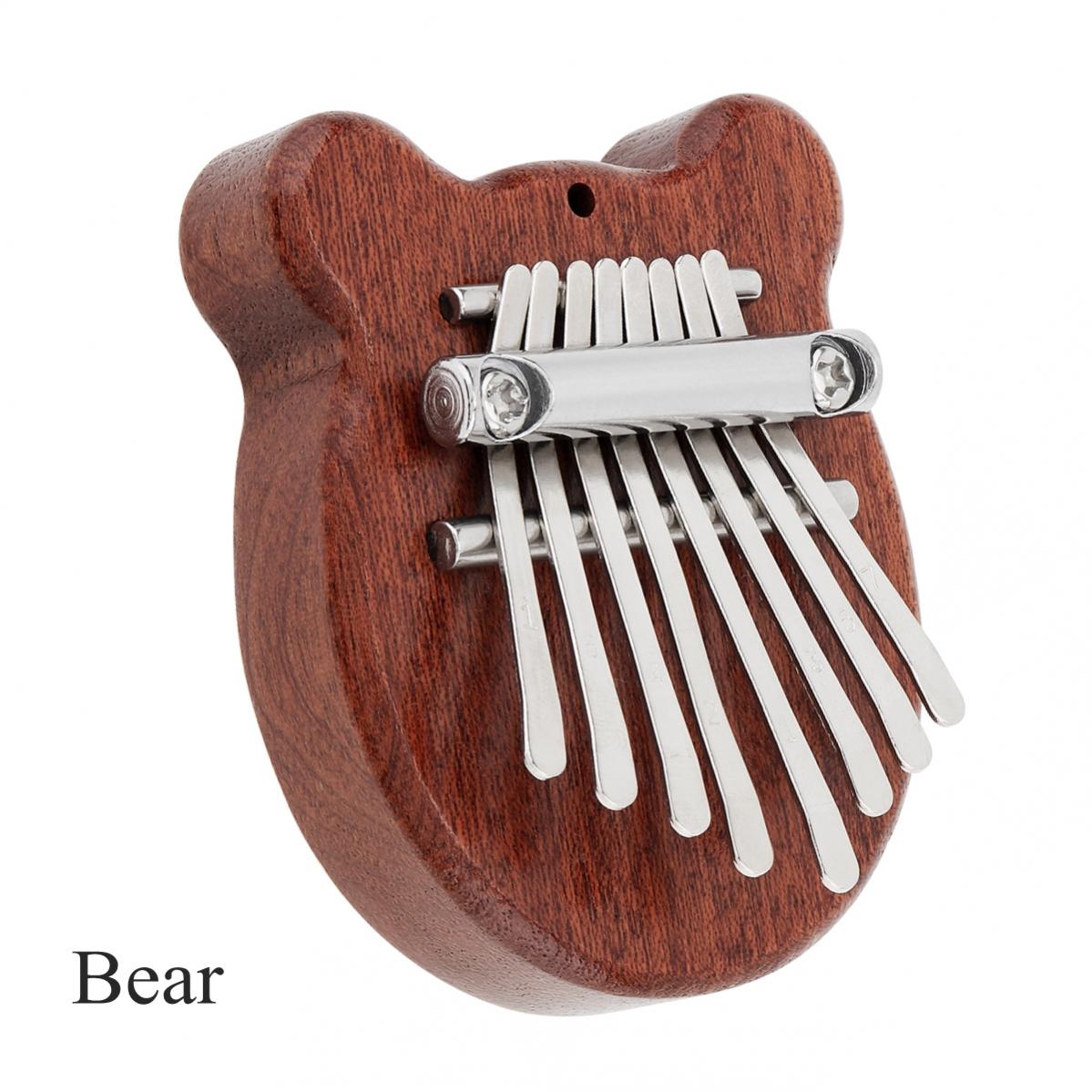Mini 8 Tasten Kalimba Sapeli Holz Daumen Klavier Bär Herz Katze Form Mbira Musikinstrument Bear
