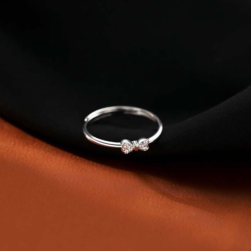 S999 Reinem Silber Bogen Ring frauen Nische Design Licht Luxus Ins Zeigefinger Ring
