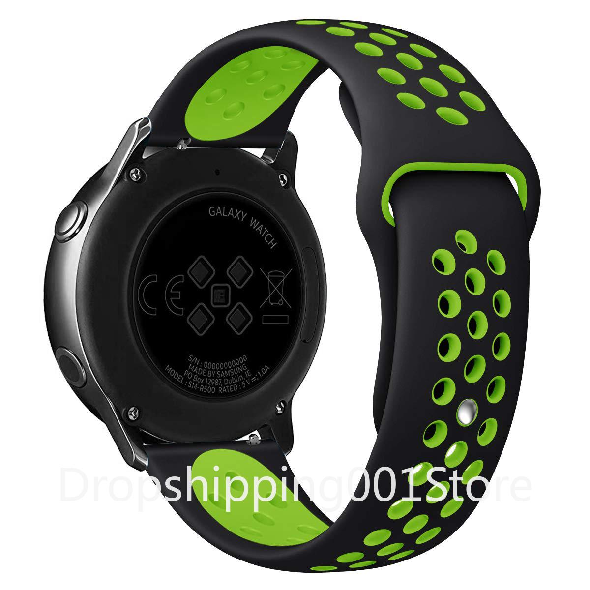 Silikonband 20/22 mm für Samsung Galaxy Watch 3 4 klassisches Armband Gear S3 46/42 mm Huawei Watch GT2 Correa Armband Active 2 40 mm 44 mm Armband 22mm watch strap schwarz/grün