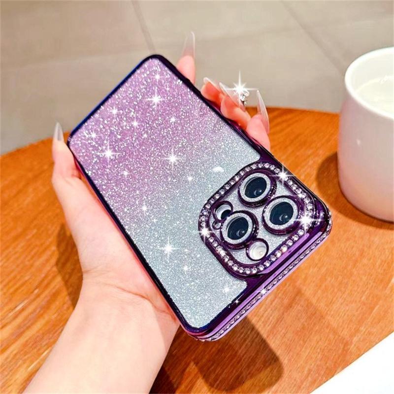 Glitzer Bling Hülle für iPhone 16 15 Pro Max 14 Plus 13 12 Hülle Samsung Galaxy S25 Edge S23 Ultra S24 FE A56 A36 A26 A16 A55 A35 A25 A15 A54 A34 A14 Samsung Galaxy S24Ultra violett