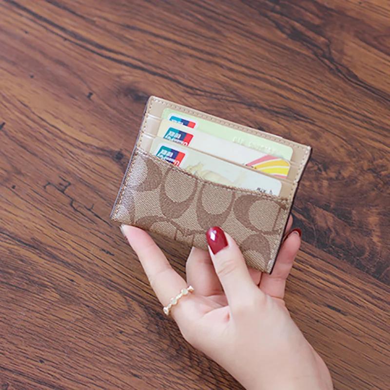 Luxus Design Geldbörsen für Damen Multifunktions-Kartenhalter PU-Leder Damen Kleine Kartentasche Kurz Damen Geldbörse khaki