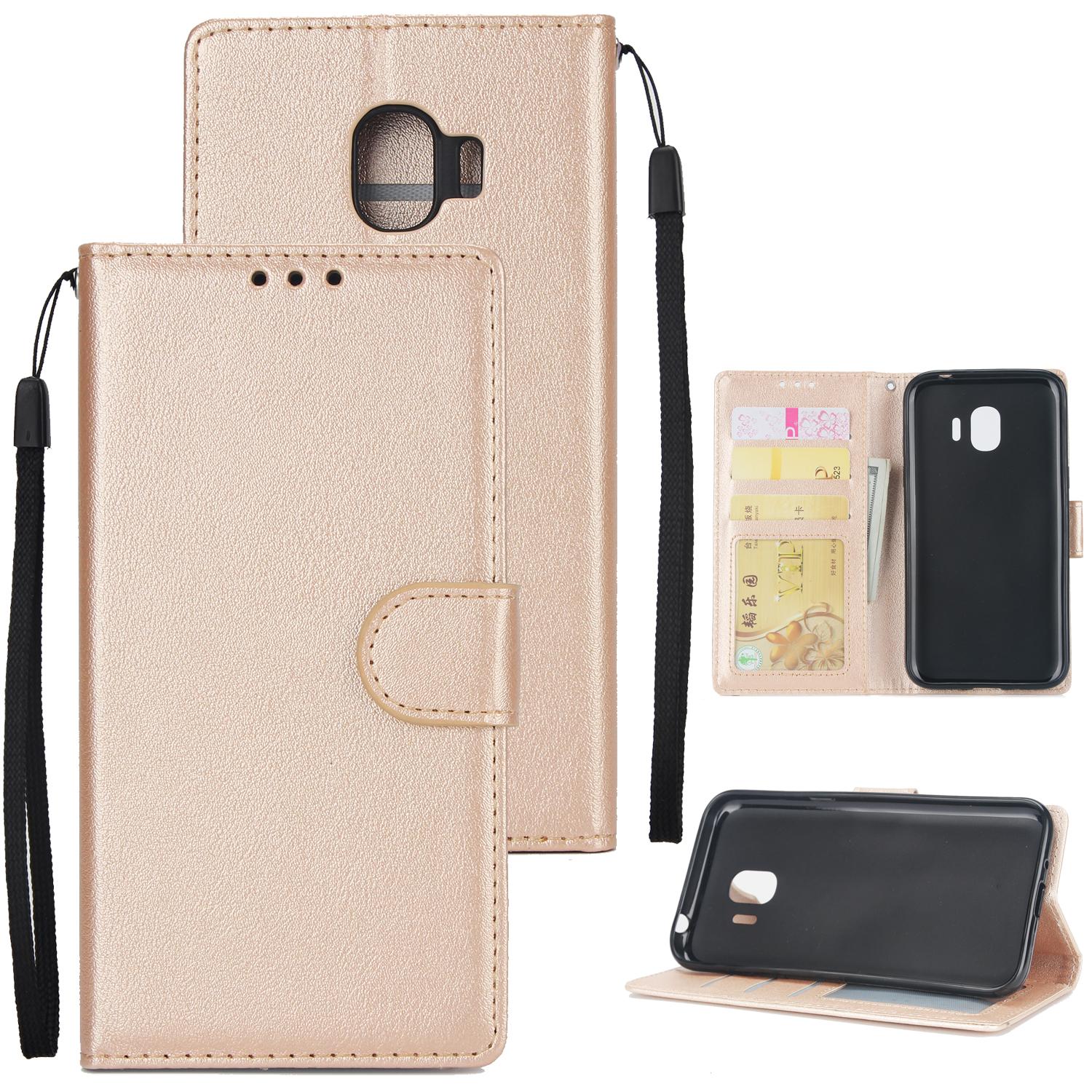 Flip Leder Brieftasche Fall für Samsung Galaxy J2 J3 J4 J6 J7 J8 2018 J5 2016 2017 J6 Prime Plus a01 Core A32 A42 S30 Ultra Funda Galaxy J3 2017 J330 gold