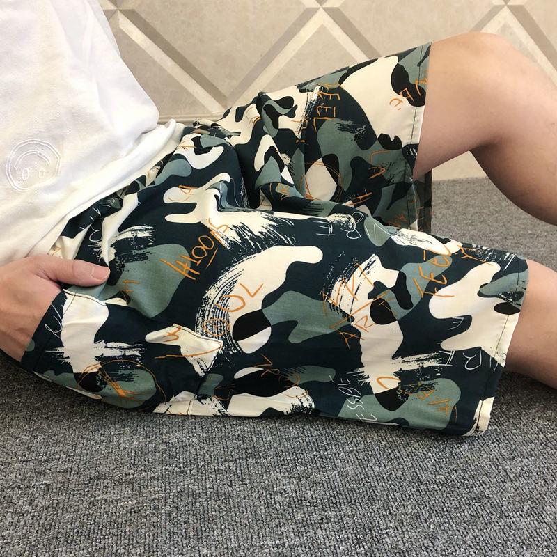 Sommer dünne Herren Pyjama Hose Fünf-Punkt-Hose Strandhose lose Plus Size Shorts gerade Hose XL gray