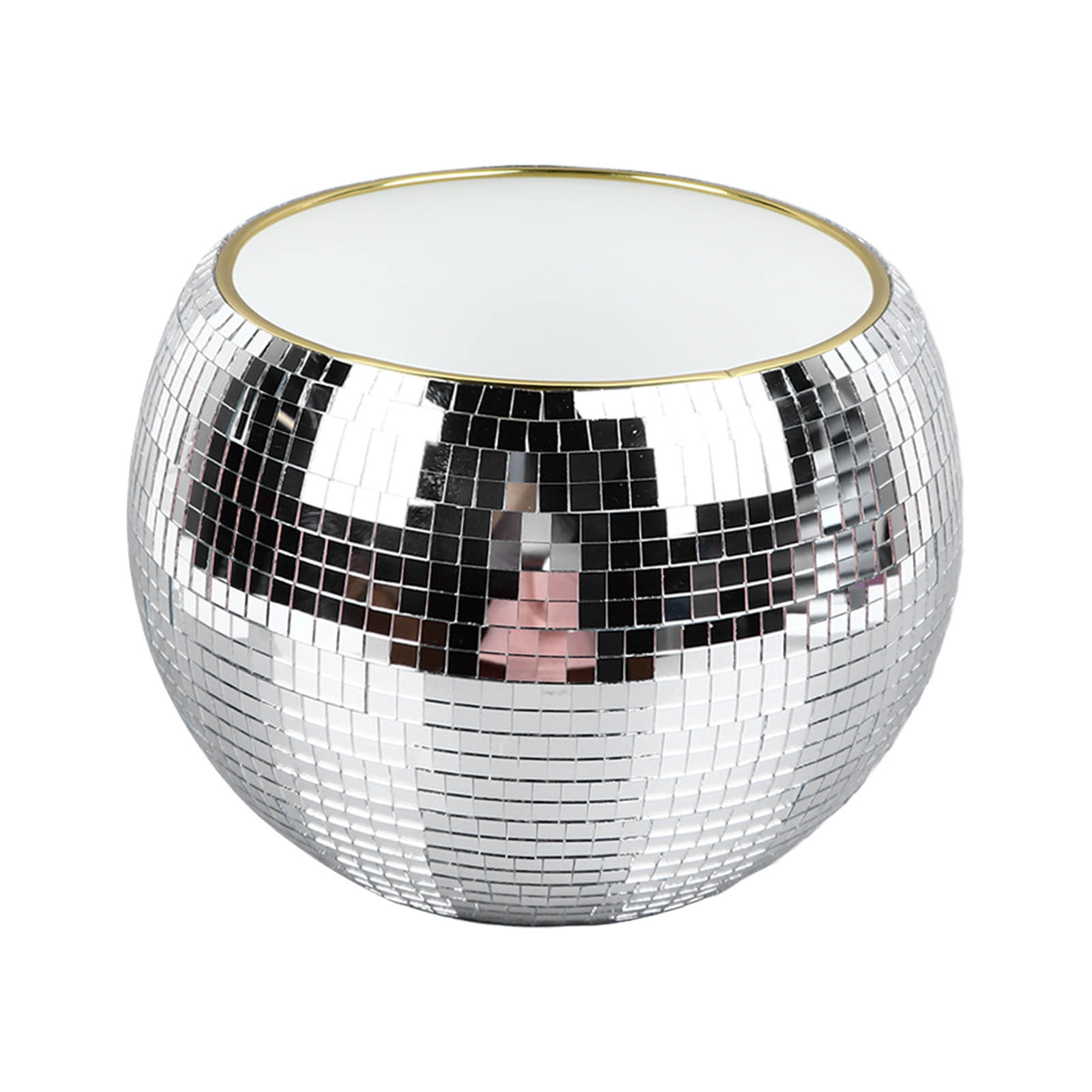 Kugel Eisbehälter Kunststoff Getränkekübel Spiegel Partydeko Eimer für Wein Kalte Getränke Milchig Weiß