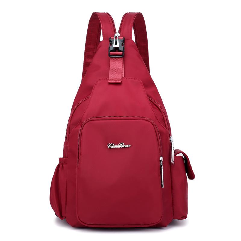 Frauen Sommer Rucksack Wasserdichte Nylon Brust Tasche Neue Weibliche Tasche Mama Tasche Sport Eine Schulter Kreuz-zurück Reise Kleine rucksack bordeaux