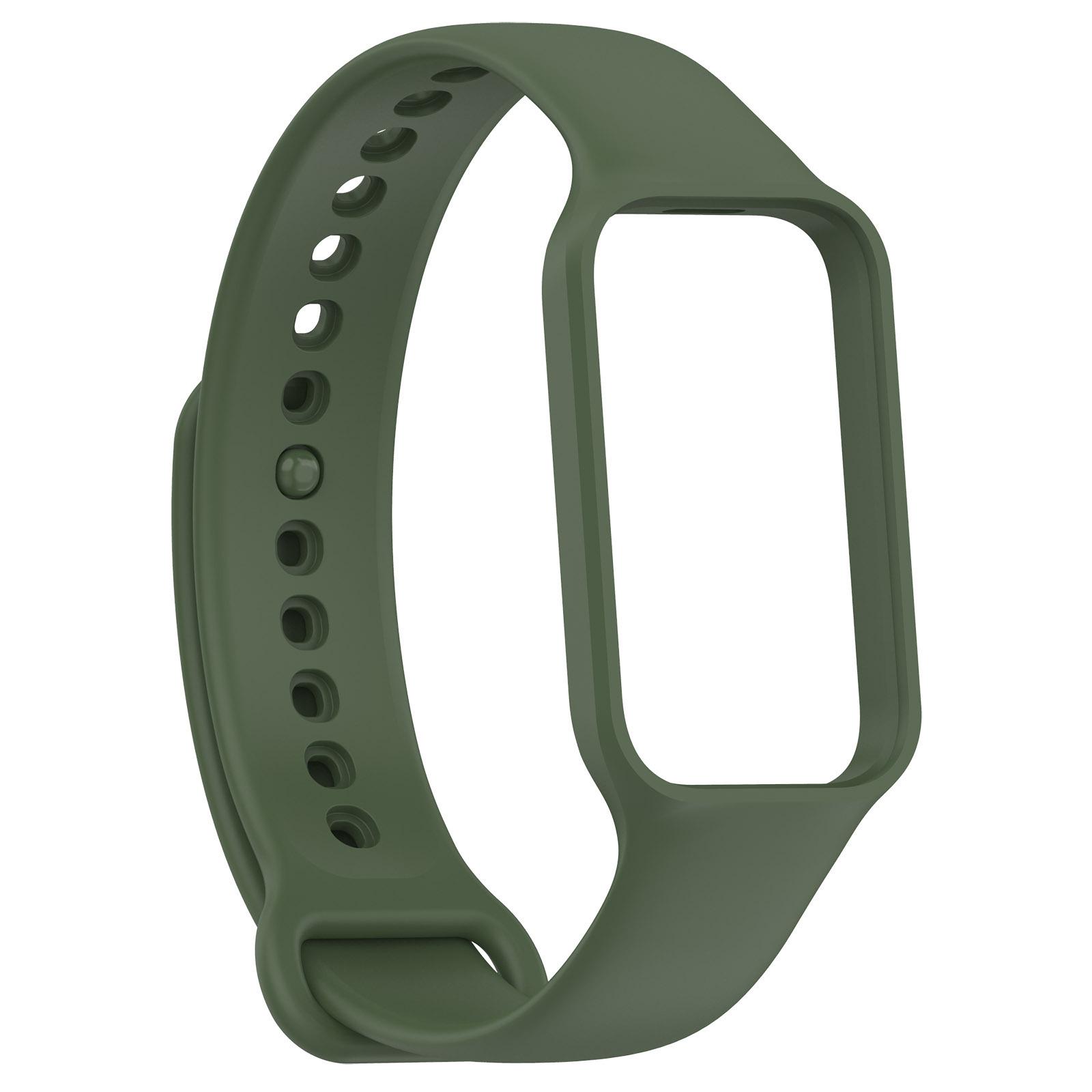 Silikon Armband Armband Für Xiaomi Mi Band 8 Aktive Armband SmartWatch Band Zubehör Für Mi Band 8 Aktive Zubehör For Mi Band 8 Active dunkelgrüne