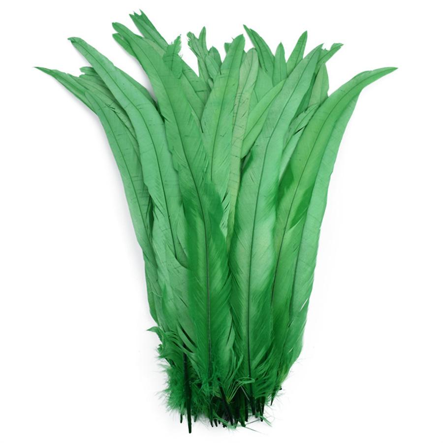 100 Stück 25-40 cm Hahnenfedern Hochzeit Basteln DIY Naturfeder Handarbeit Party Feder Karneval Kopfschmuck Dekoration 25-30cm grasgrüne