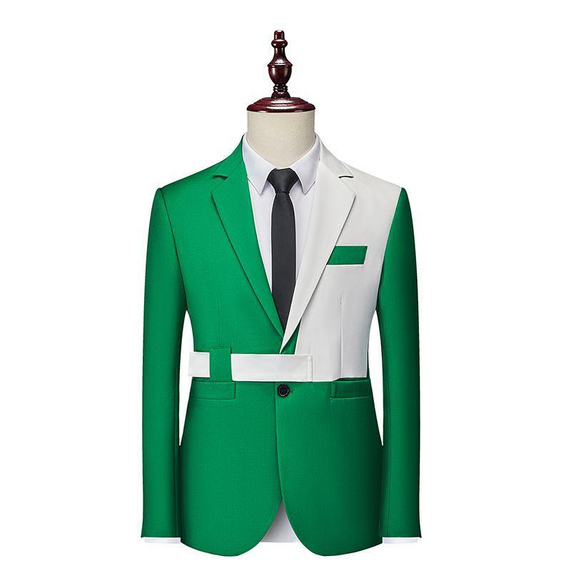 Herbst Aktuell Herren Einfach Business Bequeme Passform Freizeit Anzug Anzug L white