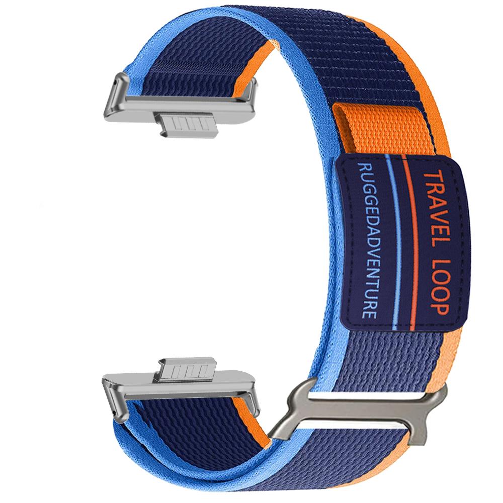 Nylonarmband für Huawei Watch Fit 4 Pro Band Sport Herren Damen Ersetztes Armband Huawei Fit 3 Fit 4 Travel Loop Correa Zubehör Huawei Fit 4 Pro &Silver navy blau