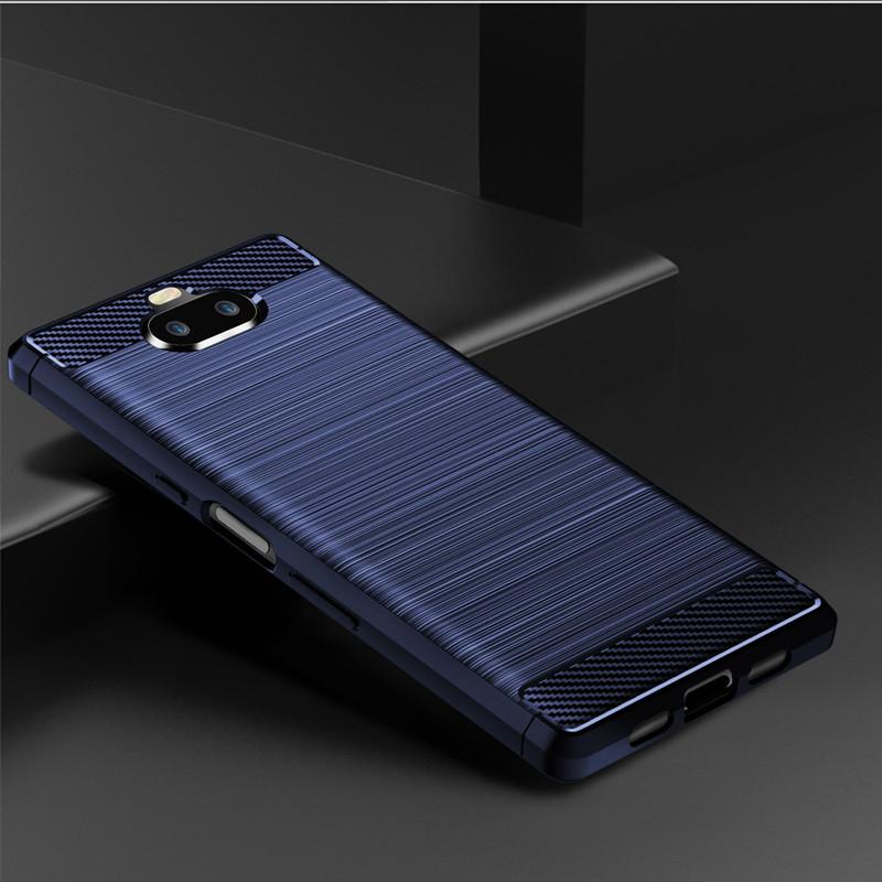 Für Sony Xperia 10 xperia10 Stoßfeste Silikonhülle Luxus Handyhülle für sony 10 xperia xa3 Anti-Knock Matte Rückseite Hüllen For Xperia 10 blau