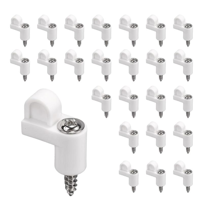 Nylon Fliegengitter Halterungen & Metallschrauben Wetterfeste Fliegengitter Clips Befestiger Set mit 24 Stück zur Rahmenstabilisierung weiß