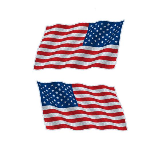 2 Stück Autoaufkleber Selbstabsorption Feine Verarbeitung Reflektierende USA-Flagge Autoaufkleber für Van