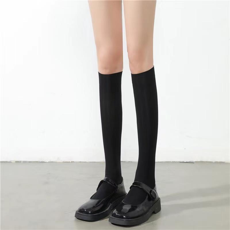 Einfarbig Schwarz Weiß Lange Socken Strümpfe JK Japanischer Stil Schulmädchen Oberschenkelhohe Strümpfe Lolita Kawaii Niedlich Kniehohe Socken short schwarz