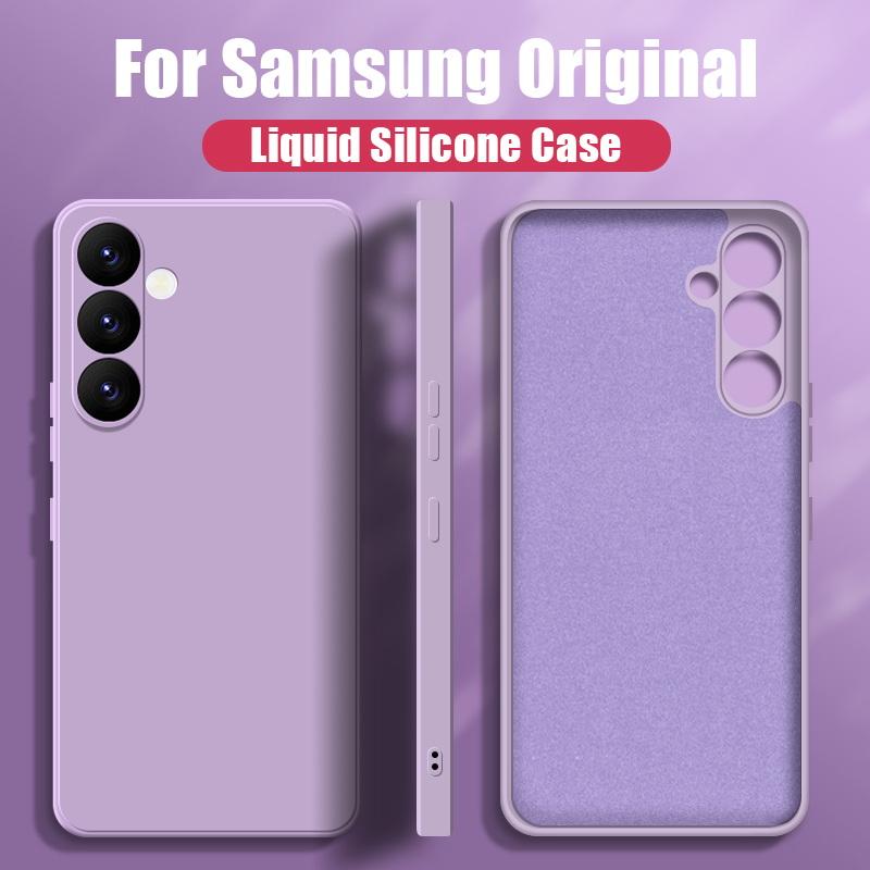 Für Samsung A56 A16 A36 A55 A15 A35 A54 5G Hülle Flüssigsilikon Handyhülle Für Samsung Galaxy S25 Ultra S24 FE S23 S22 S26 S21 A17 A37 A57 Cover Candy Galaxy S23 Plus licht lila