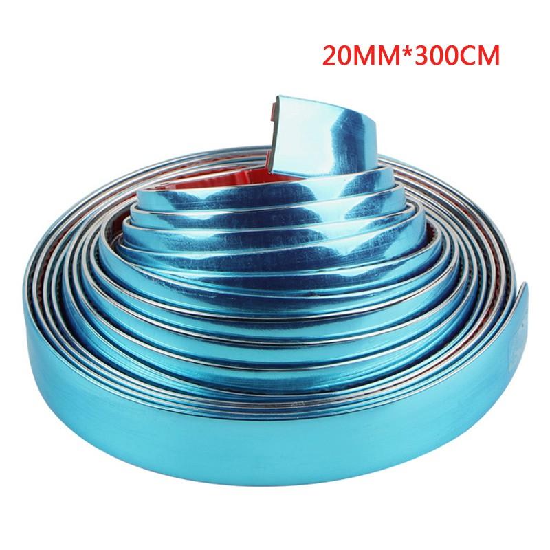 3M Außen Auto Chrom Auto Klebestreifen Trim Band Form Styling Dekoration Auto Stoßstange Streifen Schutz Aufkleber 20mm*3M