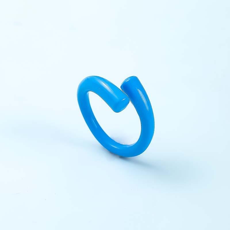 Vintage Punk Multi Color Fingerring Bagues Modeschmuck für Frauen Übertriebene Geometrien Offene Ringe Geschenk Anillos Ajustables Resizable blau