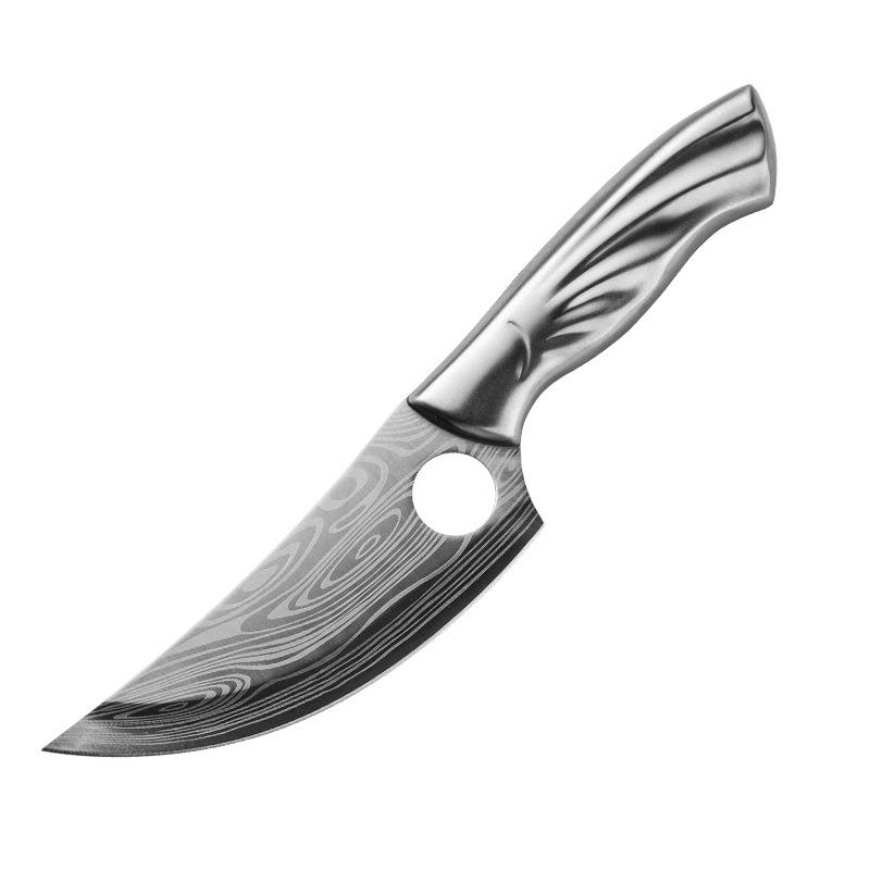 Ausbeinmesser aus Edelstahl mit Laser-Damastmuster, Küchenmesser aus Edelstahl, geschmiedetes Ausbeinmesser, kleines Krummsäbel-Fleischmesser Boning knife
