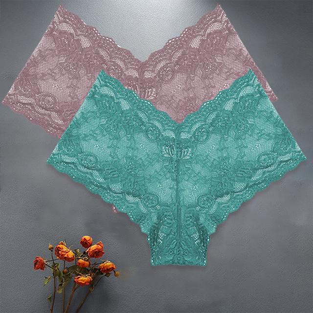 FINETOO 2 Teile/satz Hohe Taille Sexy Frauen Floral Spitze Höschen Dessous Kurze Mädchen Panty S-XL Unterhose Weibliche Unterwäsche Dessous XL