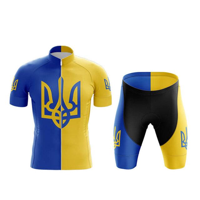 2024 Ukraine herren Fahrradbekleidung Sommer Kurzarm Radtrikot Set Atmungsaktiv Schnelltrocknend Sportbekleidung Maillot Ropa Ciclismo XXXL