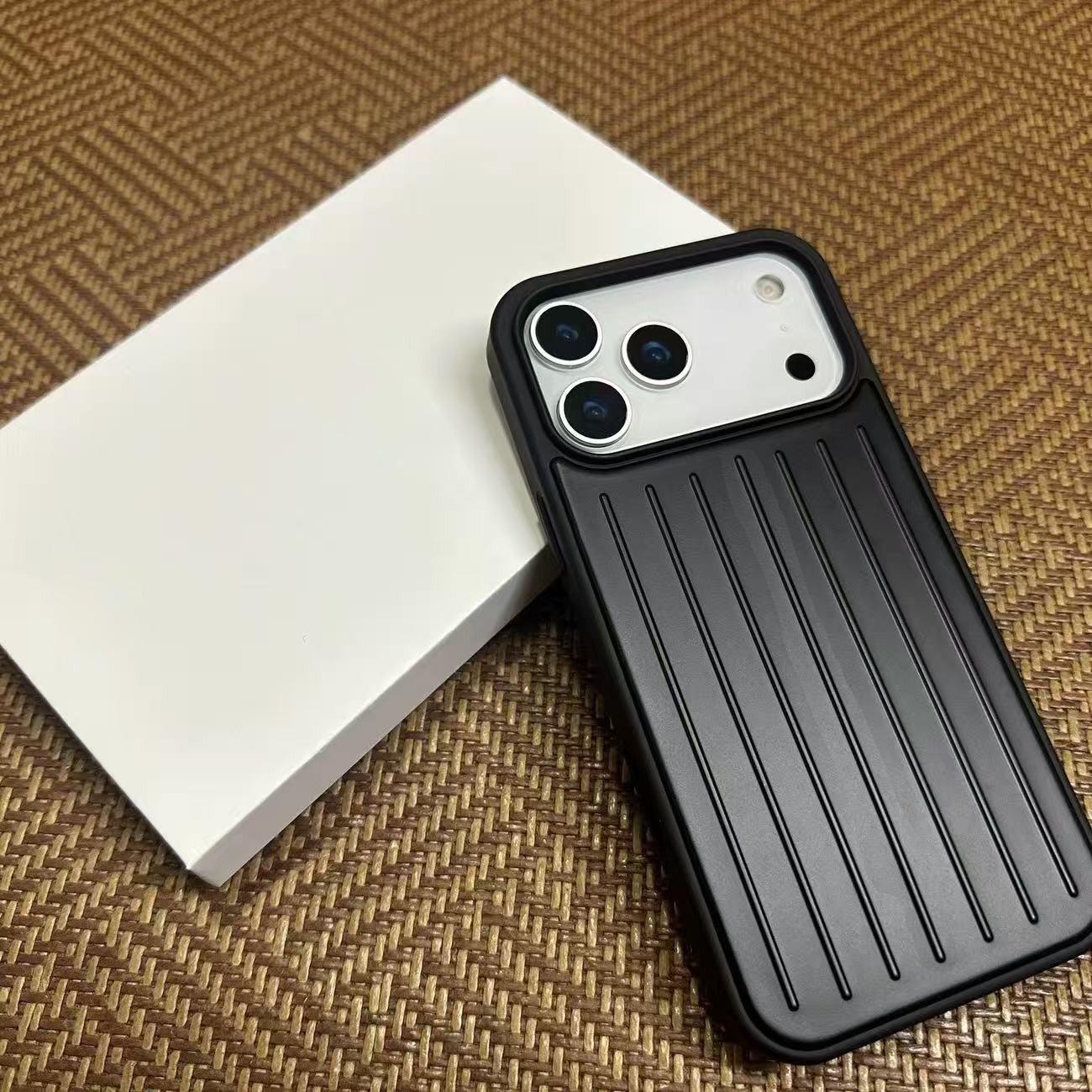 Rimowa High-End 3D Reisetrolley Handyhülle für iPhone 17 Pro Max/17 Pro/16 Pro Max/16 Pro 15 14 Schutzhülle mit Geschenkbox-Verpackung iPhone17 Pro Max schwarz