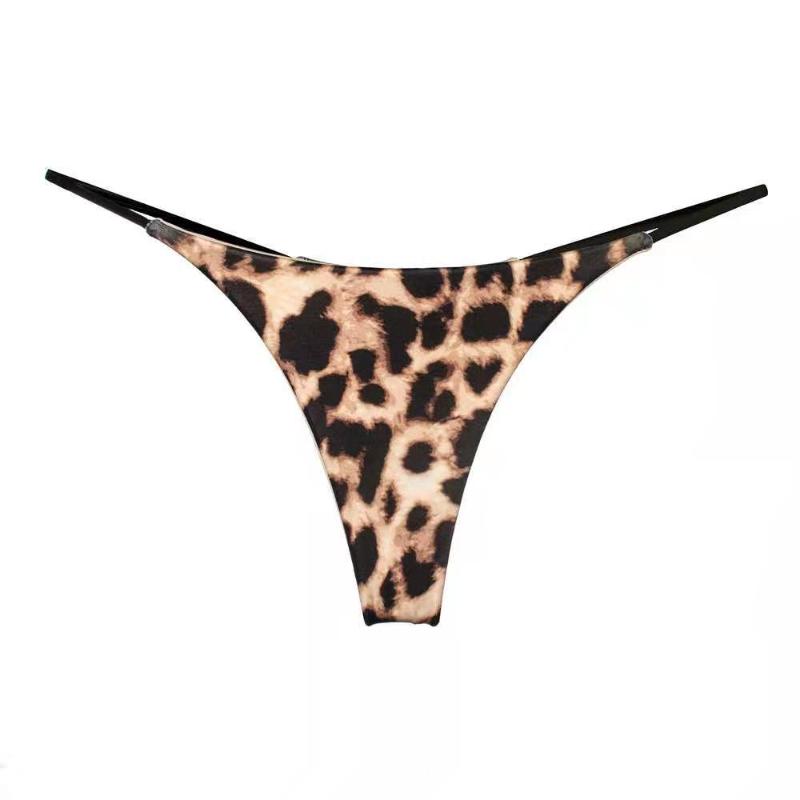 Damen Sexy Tanga Low Rise Höschen Bikini Baumwolle Slip Leopardenmuster G-String M-XXL M leopard print