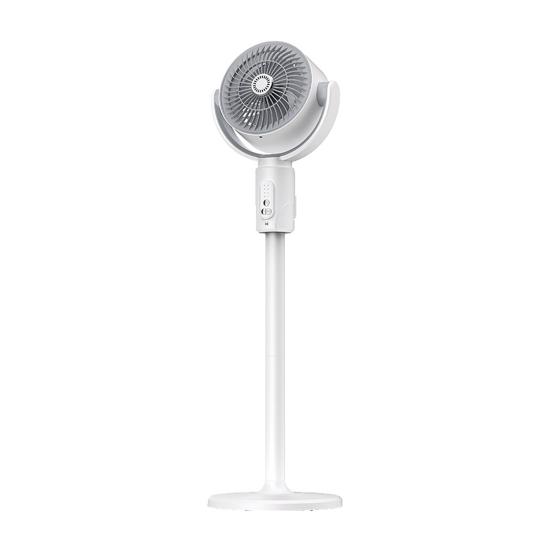 Standventilator Leistungsstarker Luftzirkulator Leise USB Standventilator 38-82cm Höhenverstellbar Bodenventilator mit Fernbedienung Vertikale Horizontale Oszillation 5 Geschwindigkeiten weiß