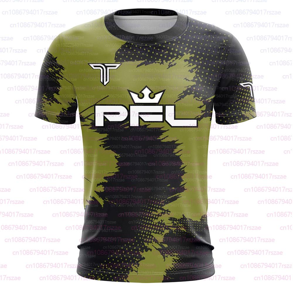 PFL Walk 2025 Boxen Trikot Herren Sommer Sparring MMA Uniform Kleidung Outdoor Sport Kurzarm Unterstützer T-Shirt Übergroßes Oberteil M grün