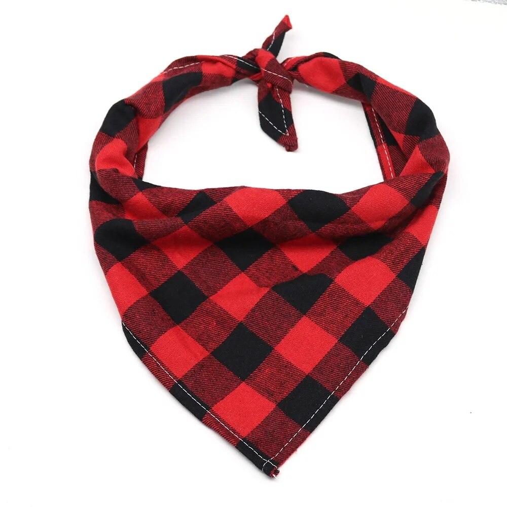 1 Pcs Große Plaid Bandana Für Dag Dick Hund Haustier Bandanas Schal Winter Baumwolle Haustier Liefert Hund Zubehör Mode Hund bandanas 48x34x34cm rot