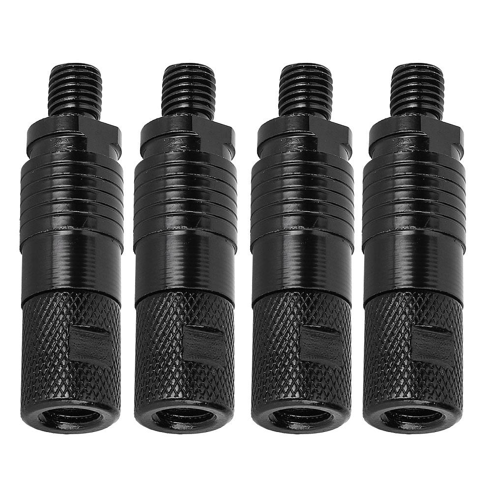 4 Stück Neue Mode Metall Angelruten Pod Verbinder Schnellverschluss Bissanzeiger Adapter Schwarz schwarz