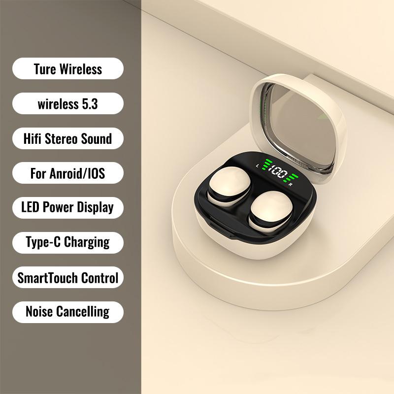 Mini Unsichtbare Schlaf-Ohrhörer Drahtlose Bluetooth 5.3 Kopfhörer HiFi Stereo Kopfhörer Rauschunterdrückung Headsets für Xiaomi Huawei
