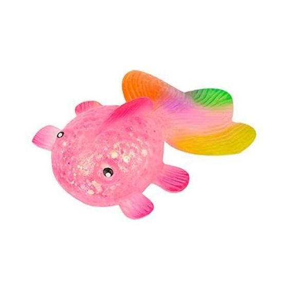Klarer Goldfisch Quetschspielzeug Stressabbau Glitzer Mehrfarbiger Schwanzfisch Stress Zuckerball Sensorisches Spielzeug Weich Dekompression Fidget Spielzeug rosa