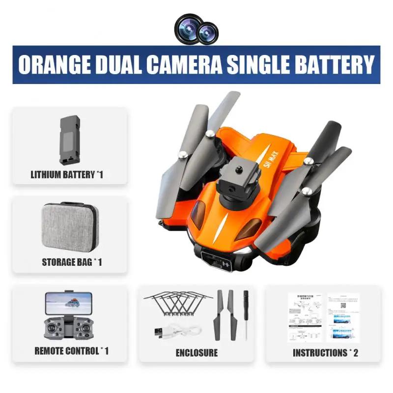Neue P11 Pro-Drohne mit Dual-ESC-Kamera, WIFI FPV, Hindernisvermeidung, Positionierung, vierachsiges, klappbares Fernbedienungsspielzeug, Kindergeschenk, Abheben mit einem Klick 1 battery orange