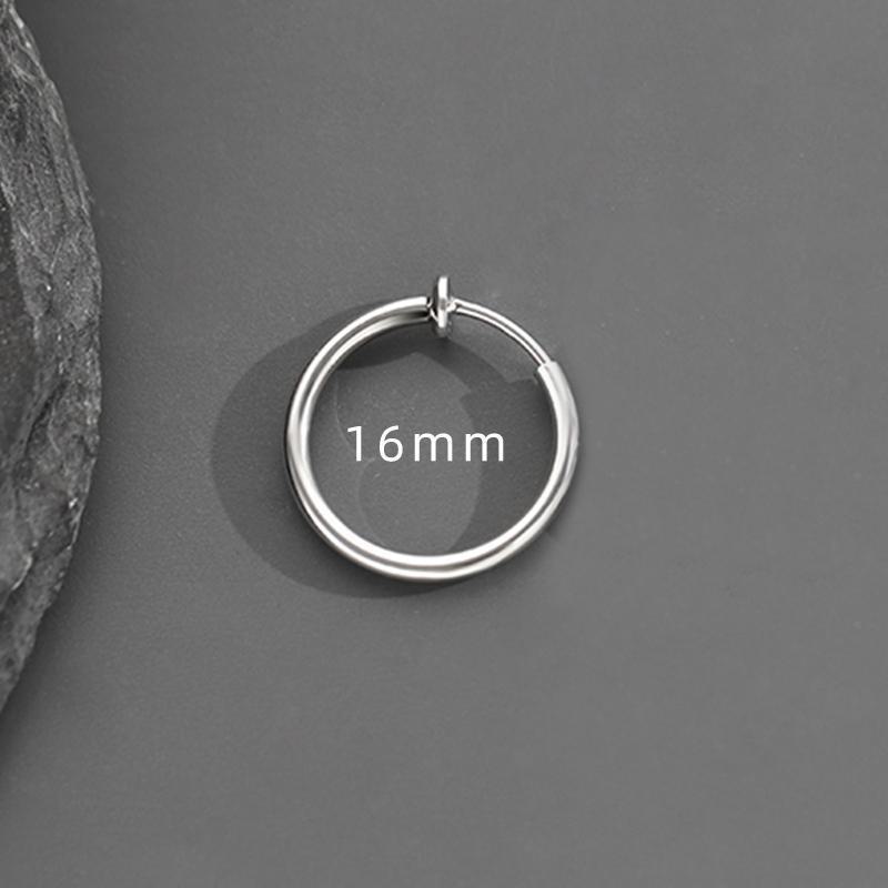 Ohrclips ohne Ohrloch für Männer, trendige Ohrknochenclips und stylische Ohrstecker für Frauen 16mm silber