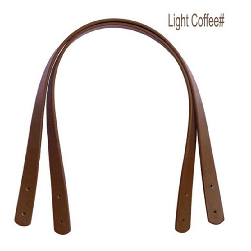 2PCS Ersatz PU Lederband DIY Schultertasche Handtasche Griff Handtasche Tasche Griff dunkel kaffee